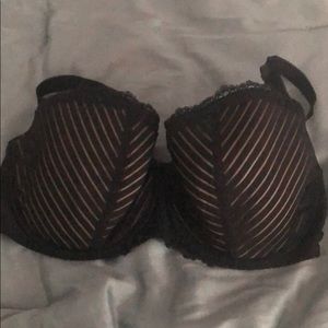 NWOT 38 FF Curvy Kate Black and Tan Striped Bra